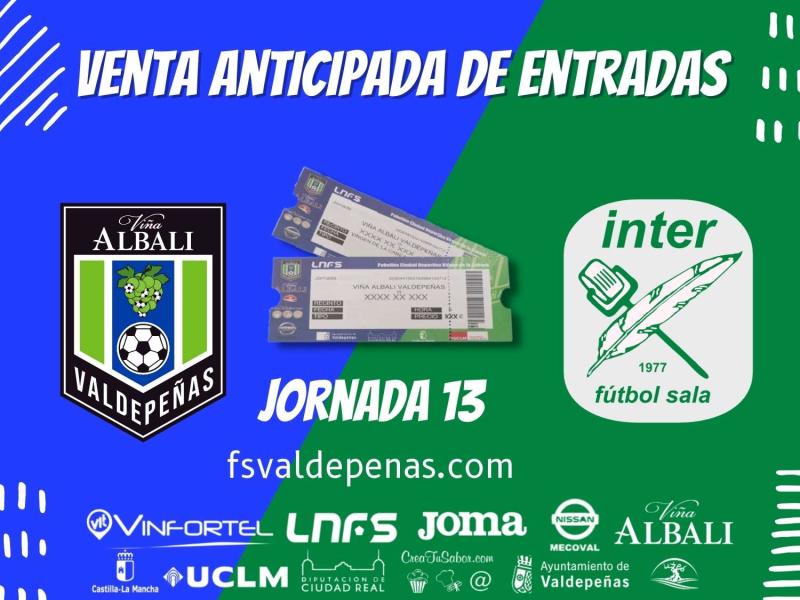 Venta de entradas anticipada jornada 13 vs inter movistar
