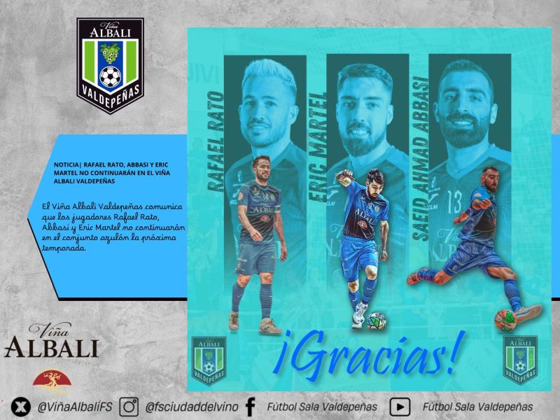 Noticia | Rafael rato, abbasi y eric martel no continuarán en el Viña Albali Valdepeñas
