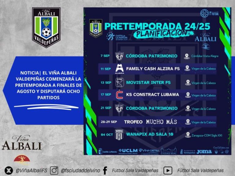 Noticia | El Viña Albali Valdepeñas comenzará la pretemporada a finales de agosto y disputará ocho partidos